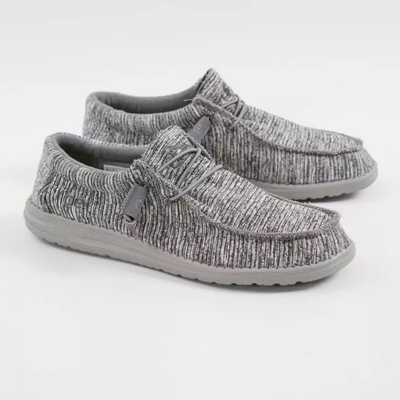 Hey Dude Mens Wally L Stretch Grey Loafer Slip On shoes sz 12 - Picture 1 of 12